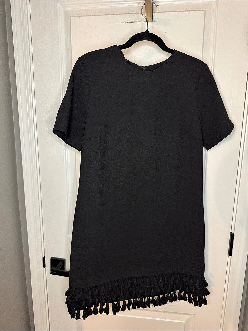 Zara Black Tassel Mini Dress Size Medium Like New